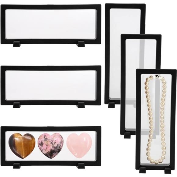 6 PCS 3D Floating Display Case, Coins Display Stand Holder for Jewelry, - Picture 1 of 8